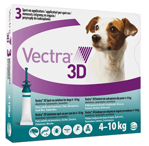 Vectra 3D Spot-On Antiparassitario per Cani di 4-10 kg 3 Fiale Verde
