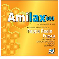Amilax 600 Integratore con Pappa Reale per l'Affaticamento 10 flaconcini