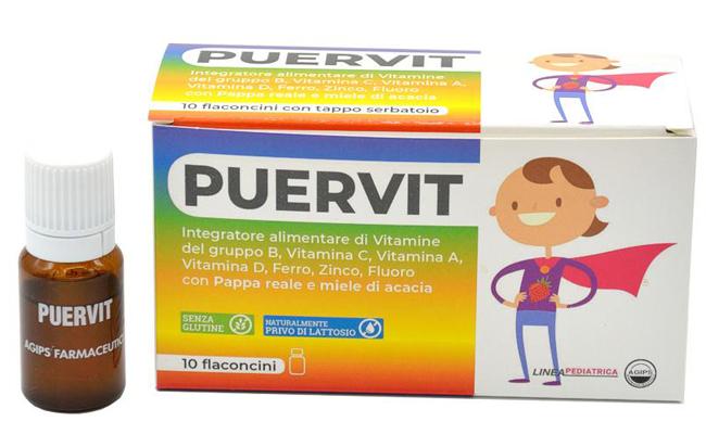 Puervit Integratore 10 Flaconcini da 10 ml Con Tappo Serbatoio