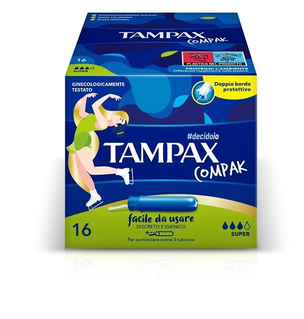 Tampax Compak Super Assorbenti Flusso Medio Forte 16 Pezzi