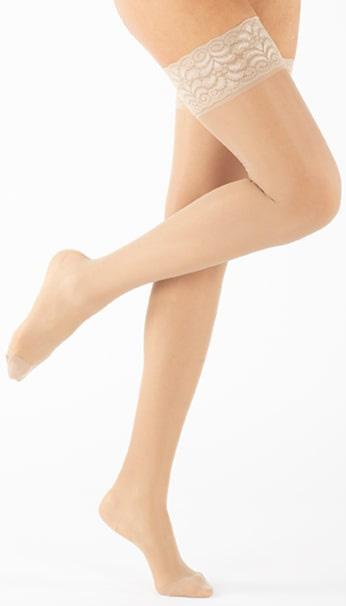 Ladygloria 18 Calze Autoreggenti 140 Den Taglia 4 Colore Daino 1 Pezzo