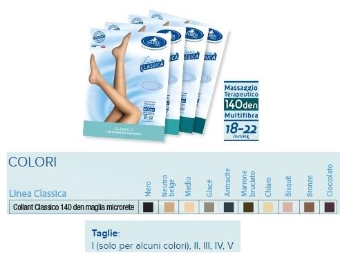 Sauber Linea Dispositivi Medici Classic Collant 140 Den 18-22mm tg IV Nero