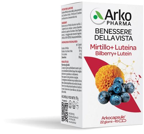 Arkocapsule Mirtillo e Luteina Integratore per la Circolazione e la Vista 45 Capsule