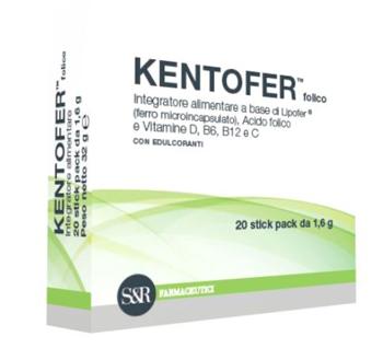Kentofer Folico Integratore Acido Folico Ferro e Vitamine 20 Stickpack da 1,6 gr