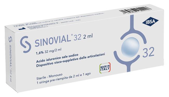 Sinovial 32 1,6% 2ml Dispositivo Visco Suppletivo delle Articolazioni 1 Siringa