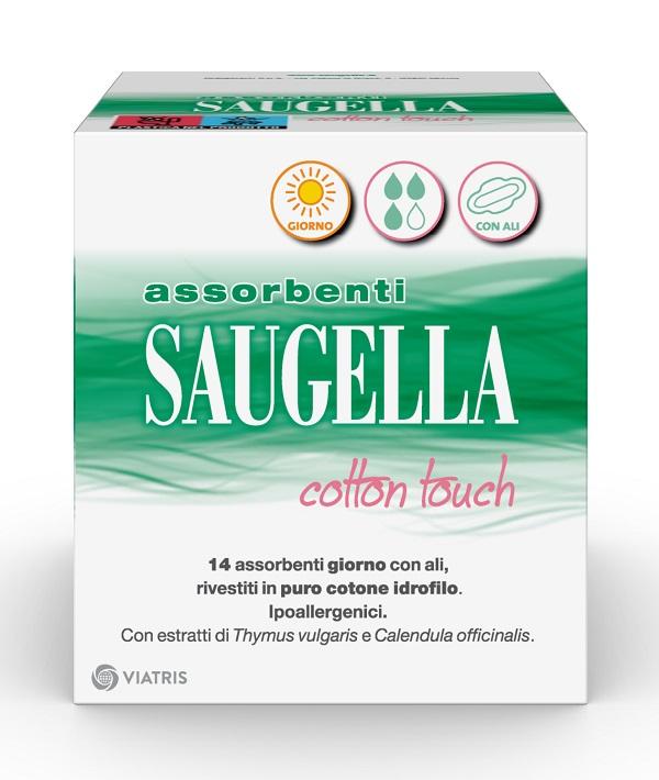 Saugella Cotton Touch Giorno con Ali in Puro Cotone Ipoallergenici 14 Assorbenti