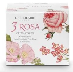L'erbolario 3 Rosa Crema Corpo Profumata Morbida e Compatta 200 ml