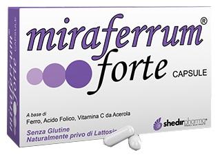 Miraferrum Forte Integratore di Ferro, Acido Folico e Vitamina C 30 Capsule