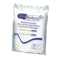 UroSystem Sacche Gambali Con Valvola Antireflusso Tubo 10 cm 30 Pezzi