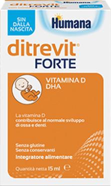 Humana Ditrevit Forte Integratore Alimentare di Vitamina D e DHA in Gocce 15 ml
