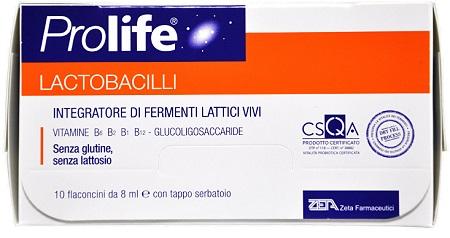 Prolife Lactobacilli Integratore di Fermenti Lattici Vivi 10 Flaconcini