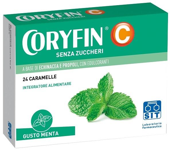 Coryfin C Integratore Alimentare Senza Zucchero al Mentolo 24 Caramelle