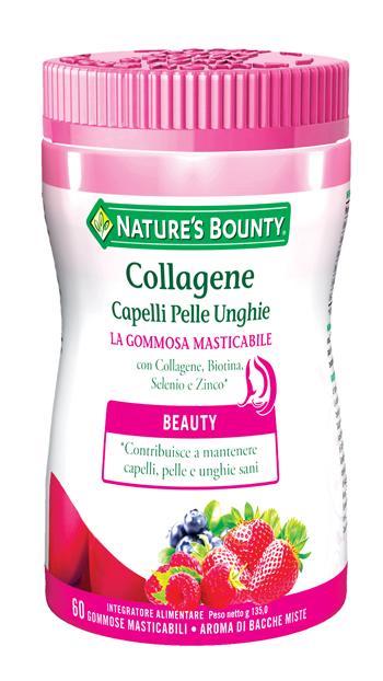 Nature's Bounty Collagene Integratore Capelli Pelle Unghie 60 Gommose Masticabili