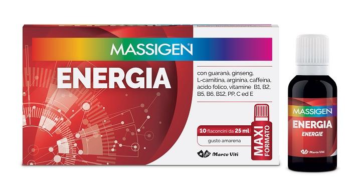 Massigen Energia Integratore Energetico 10 Flaconi Da 25 Ml