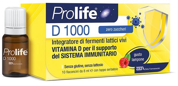 Prolife D 1000 Integratore di Probiotici e Vitamina D 10 Flaconcini