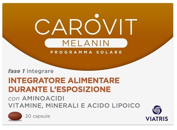 Carovit Melanin Programma Solare Integratore Durante l'Esposizione 20 Compresse