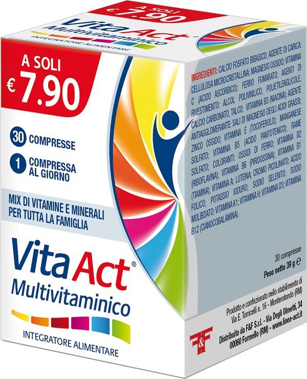Vita Act Multivitaminico Integratore di Vitamine e Minerali 30 Compresse