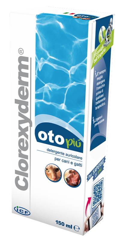Clorexyderm Oto Piu' Detergente Auricolare per Cani e Gatti 150 ml