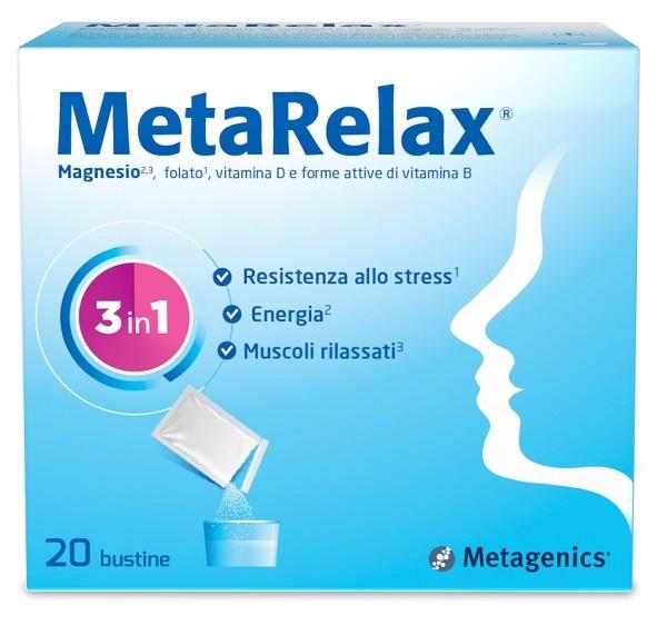 Metarelax Nuova Formula Integratore Stress e Tensione Muscolare 20 Bustine