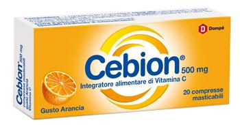 Cebion Integratore Vitamina C Gusto Arancia 500 mg 20 Compresse Masticabili