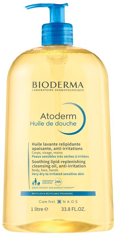 Bioderma Atoderm Olio Doccia Ultra Nutriente e Lenitivo per Pelli Secche 1 Lt