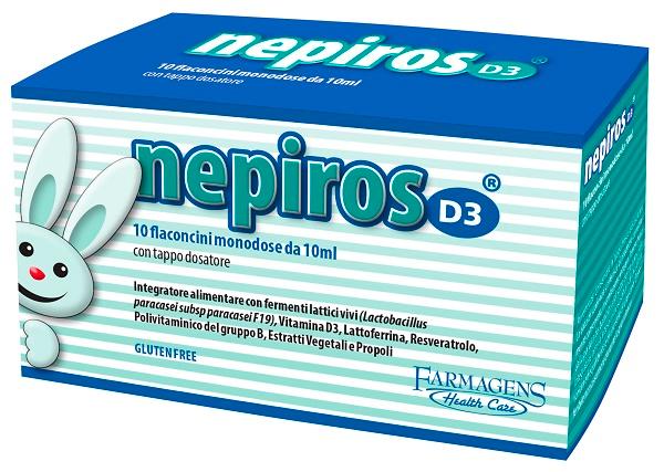 Nepiros D3 Integratore di Fermenti Lattici Vivi Bambini 10 Flaconcini