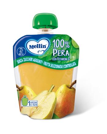 Mellin Merenda Pouch Pera 90g 6Mesi+