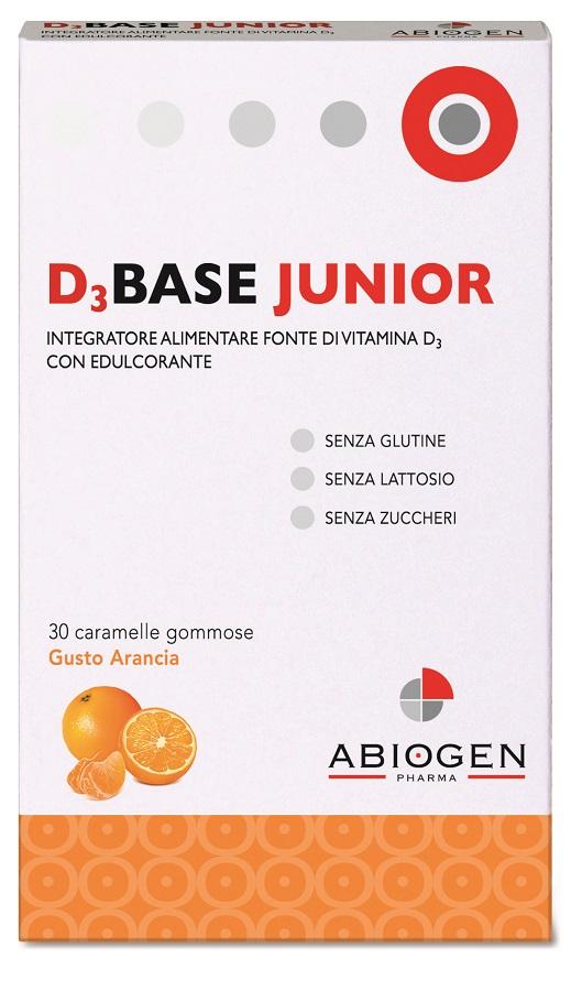 D3base Junior Integratore Di Vitamina D3 30 Caramelle Gommose Gusto Arancia