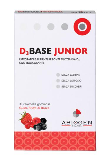 D3 Base Junior Integratore Alimentare 30 Caramelle Gommose Frutti Di Bosco