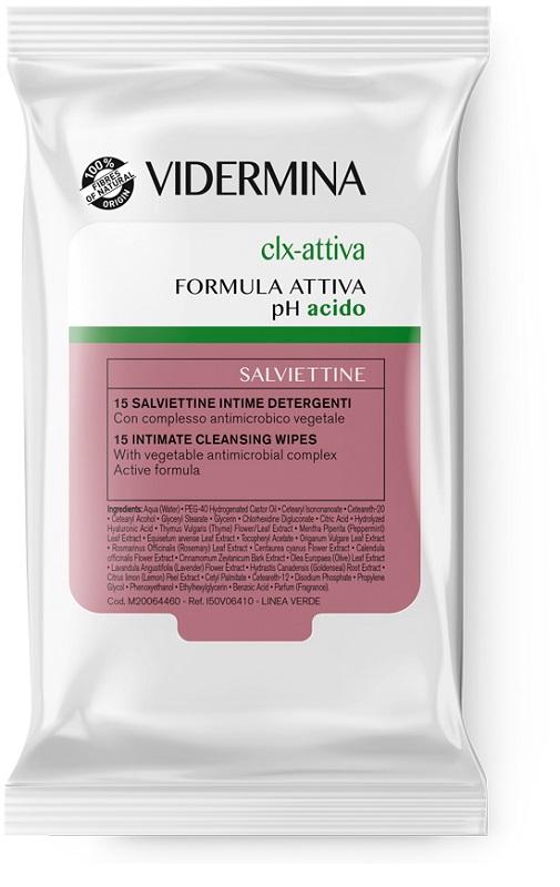 Vidermina Clx Attiva 15 Salviette Intime Detergenti