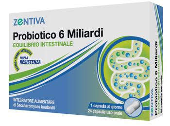 Probiotico 6 Miliardi Zentiva Integratore Equilibrio Intestinale 24 Capsule