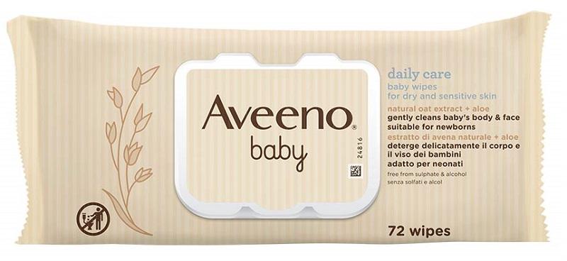 Aveeno Baby Daily Care Salviettine Delicate con Avena ed Aloe 72 Pezzi
