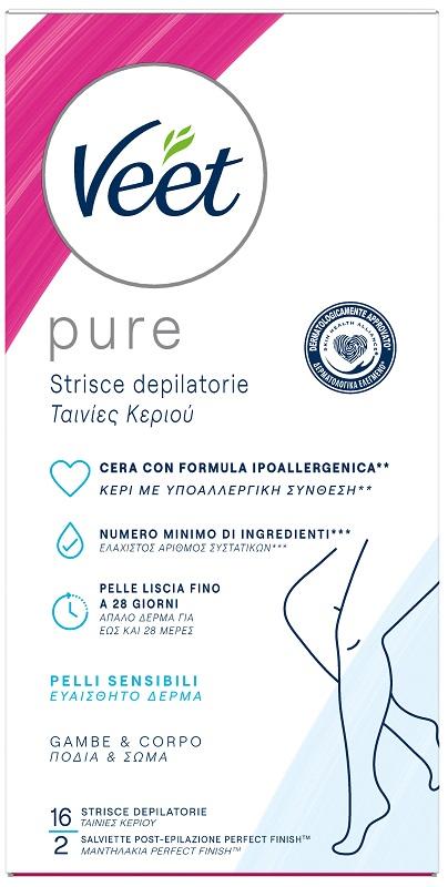 Veet Minima Strisce Corpo Ipoallergeniche 16 Pezzi