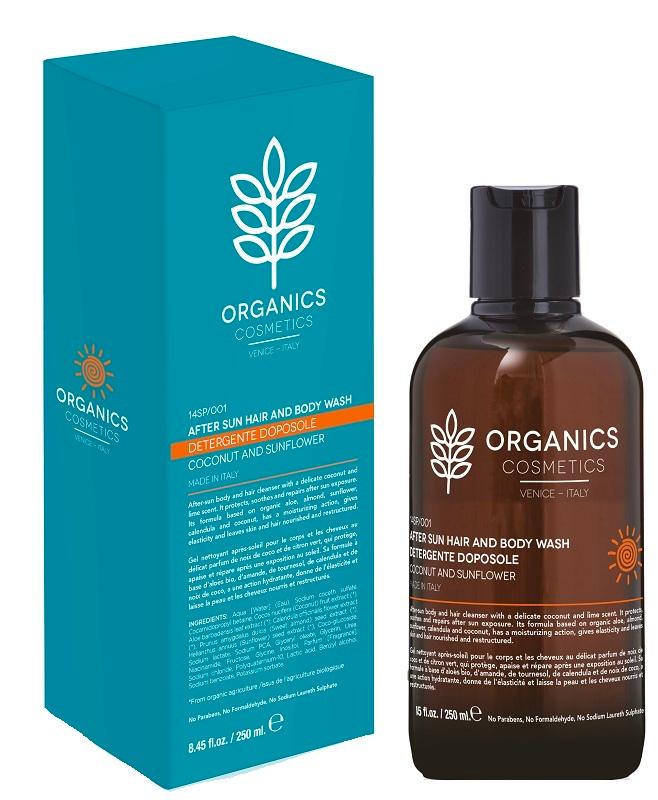 Organics Cosm After Sun Hair Trattamento Doposole per Corpo e  Capelli 250 ml