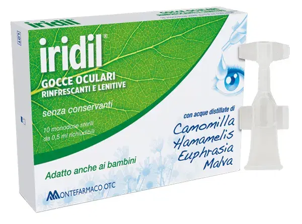 Montefarmaco Iridil Gocce Oculari Rinfrescanti Lenitive 10x0,5 ml
