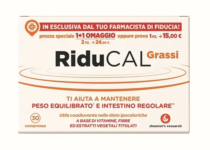 Riducal Grassi Integratore Controllo del Peso 30 Compresse