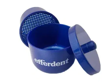 Omega Pharma Linea Efferdent Vaschetta con Cestino Interno Pulizia Dentiere