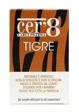 Cer'8 Tigre Cerotti Antizanzare A Base Di Oli Essenziali 36 pezzi