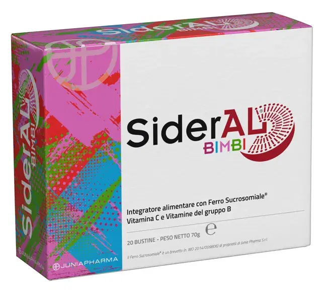SiderAl Bimbi Integratore Con Ferro Vitamine E Acido Folico 20 Bustine