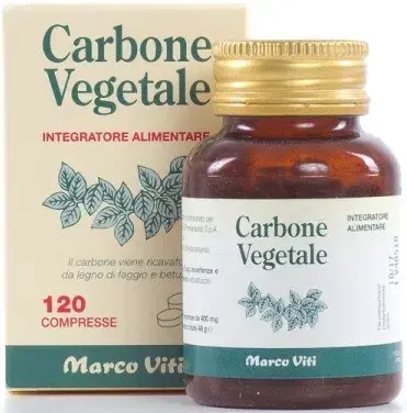 Marco Viti Carbone Vegetale per l' Eliminazione del Gas Intestinale 120Compresse