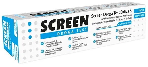 Screen Droga Test Saliva 6 Test Multidroghe Rilevazione 6 Sostanze