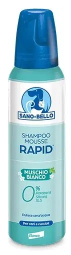 Bayer Sano e Bello Shampoo Schiuma Secca Rapid Muschio Bianco Cani 300 Ml