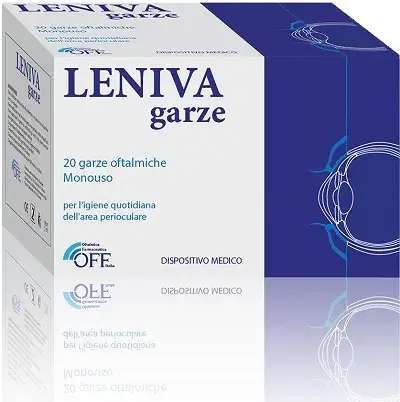 Leniva Garze OFtalmiche Monouso per l'Igiene dell'Area Perioculare 20 pezzi