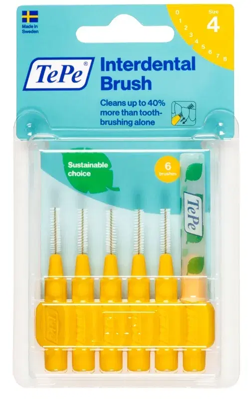 TePe Scovolino Giallo Per Pulizia Interdentale 0,7 mm 6 Pezzi
