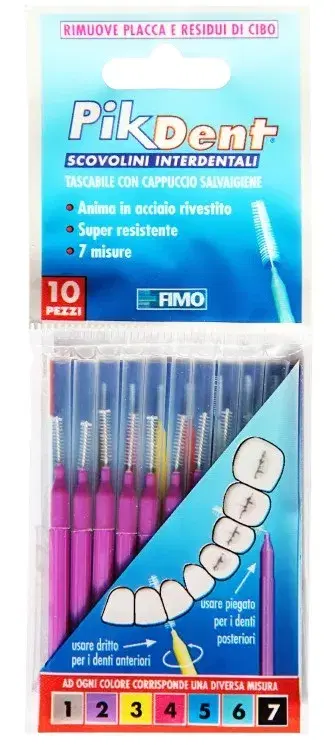 Pikdent Scovolino Interdentale 2 Viola 0,5 mm 10 Pezzi