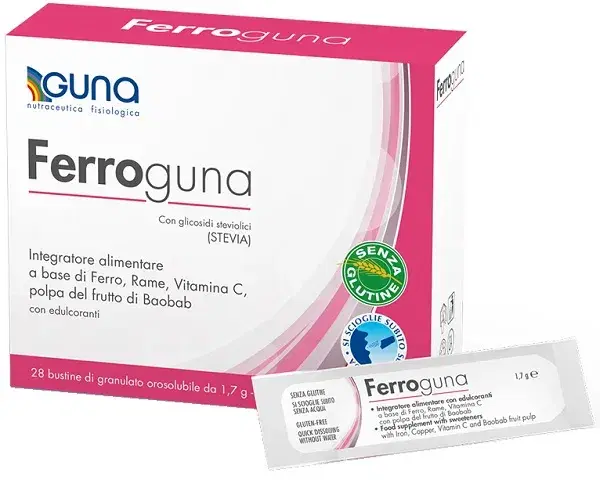 Guna Linea Vitamine Minerali ferroGuna Integratore Alimentare Ferro 28 Bustine