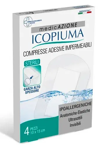 Icopiuma Medicata Garza Compressa Postoperatoria 10x15cm 4 Pezzi