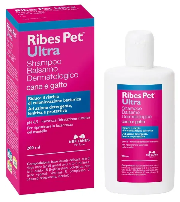 Nbf Lanes Ribes Pet Ultra Shampoo Dermatologico Cani e Gatti 200 ml
