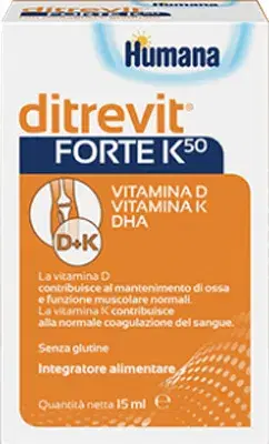 Humana Ditrevit Forte K50 Integratore Vitamina D K e DHA Gocce 15 ml