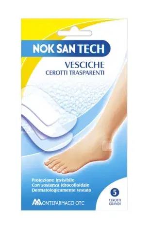 Nok San Tech Vesciche Cerotto Tasparente Grande 5 Cerotti